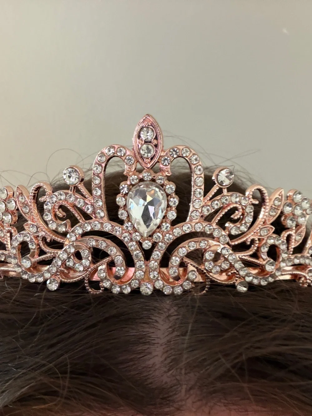 Rose Gold Crystal Tiara Headband
